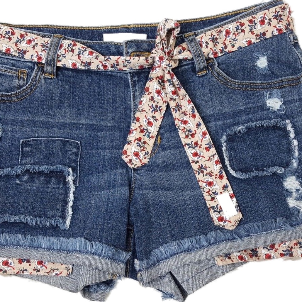 LC LAUREN CONRAD Denim Distressed Cutoff Shorts 10 - Picture 6 of 8